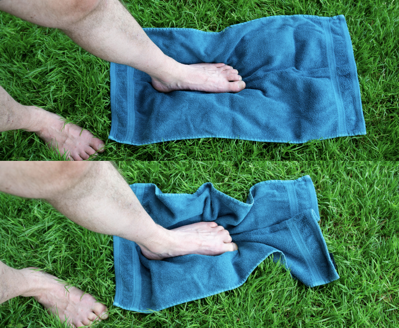 Towel bunching for shin splints